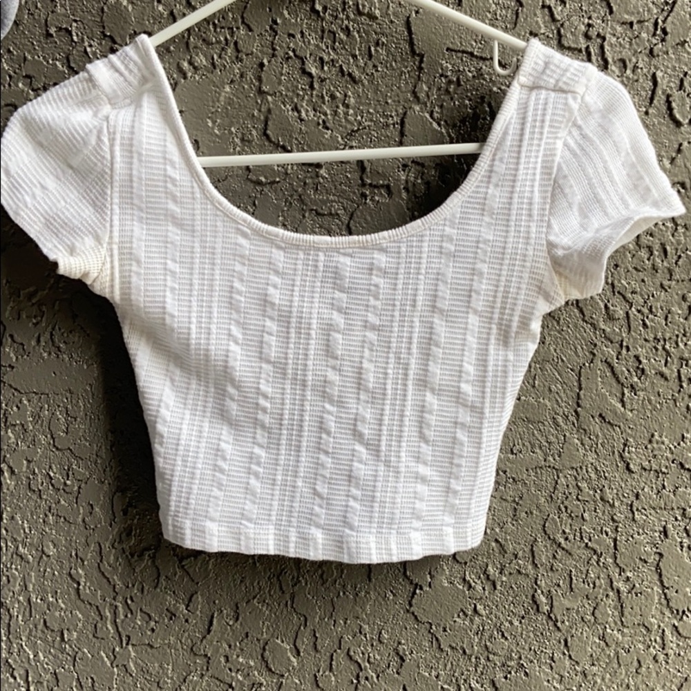 White cropped top